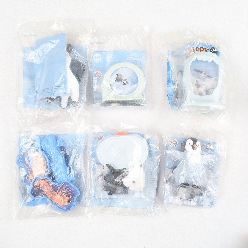 Happy Feet Two Burger King Kids Meal Toy Lot of 6 Sealed Movie Toys